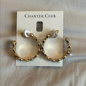 Charter Club Gold-Tone Textured Hoop Earrings‎